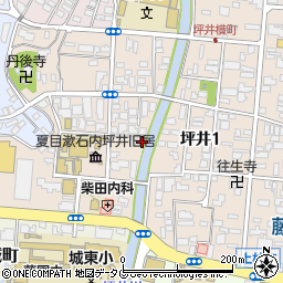 熊本県熊本市中央区内坪井町3-19周辺の地図
