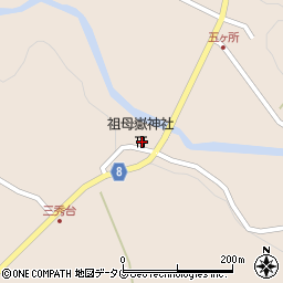 祖母嶽神社周辺の地図