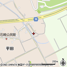 熊本県上益城郡益城町平田2267周辺の地図