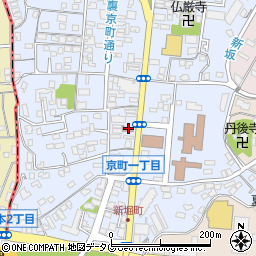 熊本京町郵便局周辺の地図