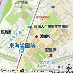 東海大学熊本校舎　学生会室周辺の地図