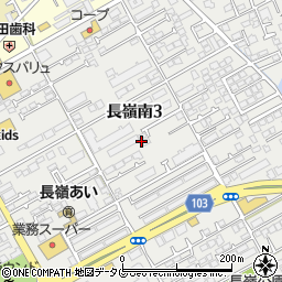 熊本県熊本市東区長嶺南3丁目7周辺の地図