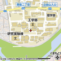 熊本大学　学内共同教育研究施設・くまもと水循環・減災研究教育センター・沿岸環境部門周辺の地図