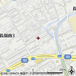 熊本県熊本市東区長嶺南3丁目4周辺の地図