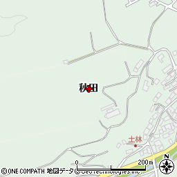 熊本県西原村（阿蘇郡）秋田周辺の地図