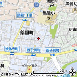 熊本県熊本市中央区薬園町周辺の地図