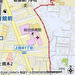 熊本県教育委員会　県立総合体育館周辺の地図