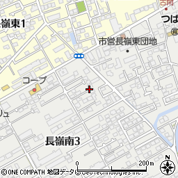 熊本県熊本市東区長嶺南3丁目3周辺の地図