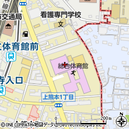 熊本県立総合体育館周辺の地図