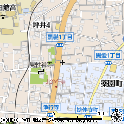 熊本県熊本市中央区黒髪1丁目1-1周辺の地図