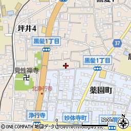 熊本県熊本市中央区黒髪1丁目1-26周辺の地図