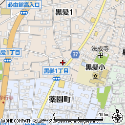 熊本日日新聞　黒髪販売センター周辺の地図