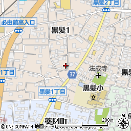 熊本県熊本市中央区黒髪1丁目7-30周辺の地図