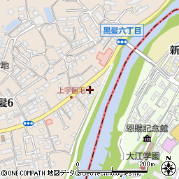 熊本県熊本市中央区黒髪6丁目28-9周辺の地図