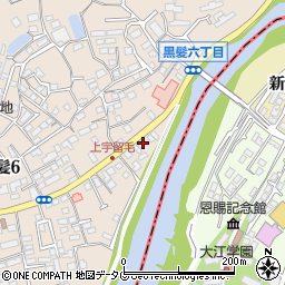 熊本県熊本市中央区黒髪6丁目28-10周辺の地図