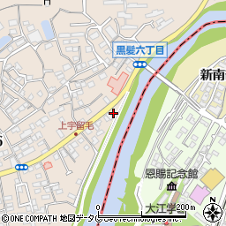熊本県熊本市中央区黒髪6丁目28-14周辺の地図