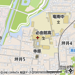 熊本市立必由館高等学校体育館周辺の地図