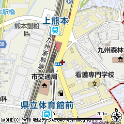 上熊本1-10-30駐車場周辺の地図