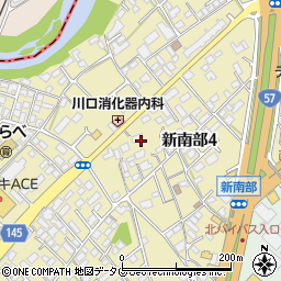 熊本県熊本市東区新南部周辺の地図