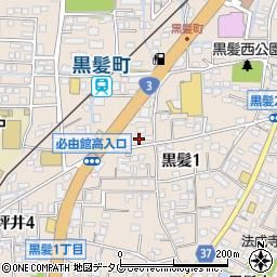熊本県熊本市中央区黒髪1丁目12-26周辺の地図