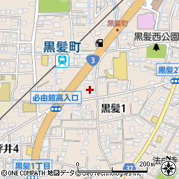 熊本県熊本市中央区黒髪1丁目12周辺の地図