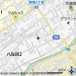 熊本県熊本市東区八反田周辺の地図