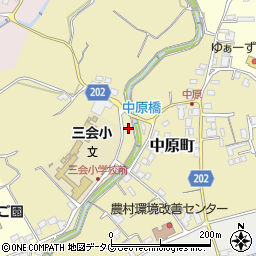 長崎県島原市中原町周辺の地図