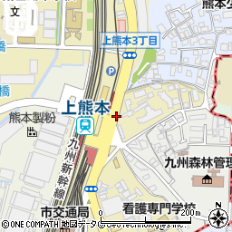 上熊本駅前周辺の地図
