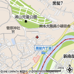 熊本大学　学生支援部・学生寄宿舎周辺の地図