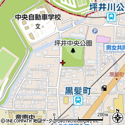 坪井中央公園トイレ周辺の地図