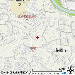 熊本花園簡易郵便局周辺の地図