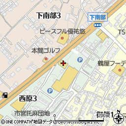 熊本ダイハツ販売東バイパス店周辺の地図