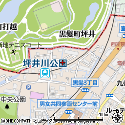 坪井横柳公園周辺の地図