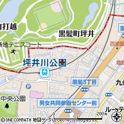 坪井横柳公園周辺の地図