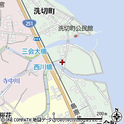 長崎県島原市洗切町1448-1周辺の地図