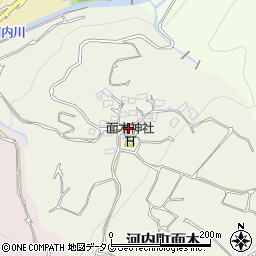 熊本県熊本市西区河内町面木周辺の地図