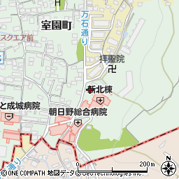 ファミリーマート朝日野総合病院店周辺の地図
