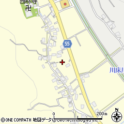 長崎県諫早市川床町周辺の地図