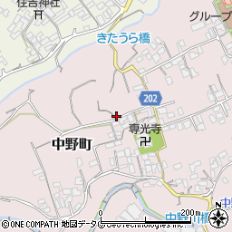 長崎県島原市中野町158周辺の地図
