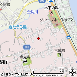 長崎県島原市中野町77周辺の地図