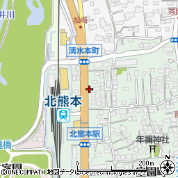 熊本室園郵便局周辺の地図