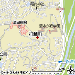熊本県熊本市北区打越町周辺の地図