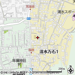 ローソン　熊本清水万石一丁目店周辺の地図