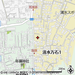 ローソン熊本清水万石一丁目店周辺の地図