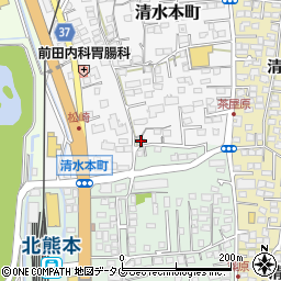 熊本県熊本市北区清水本町10-1周辺の地図