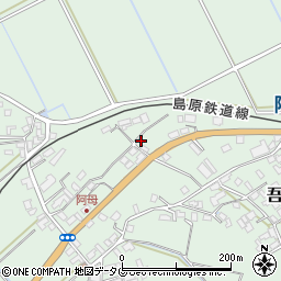 長崎県雲仙市吾妻町阿母名1127周辺の地図