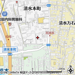 熊本県熊本市北区清水本町10-75周辺の地図