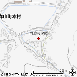 白塔公民館周辺の地図