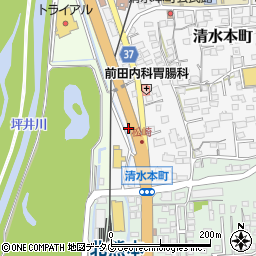 熊本県熊本市北区清水本町1周辺の地図