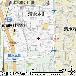 熊本県熊本市北区清水本町10-80周辺の地図
